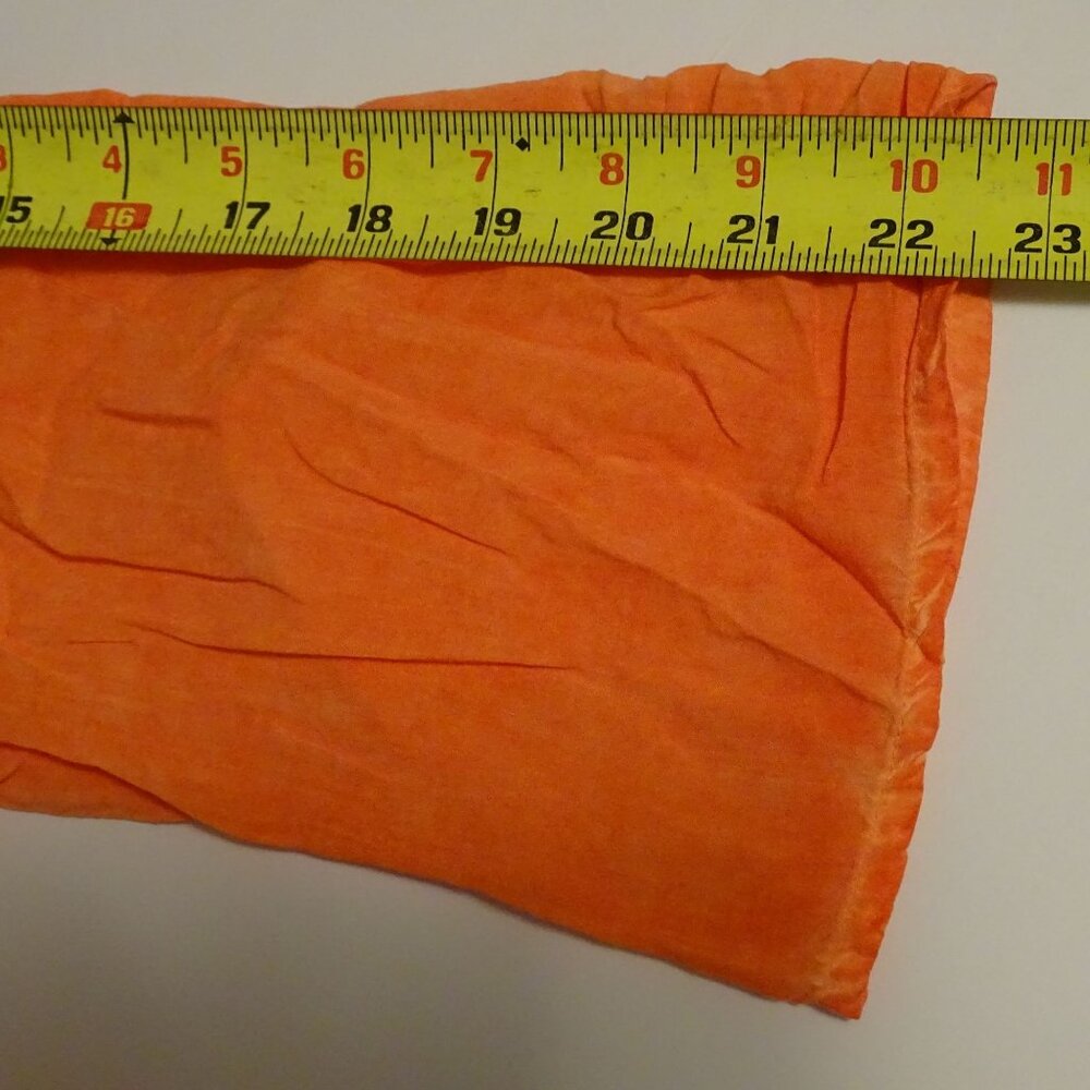 Democracy Women Orange 3/4 Sleeve Tunic Top 3-Button Size L Boho Peasant - Picture 10 of 11